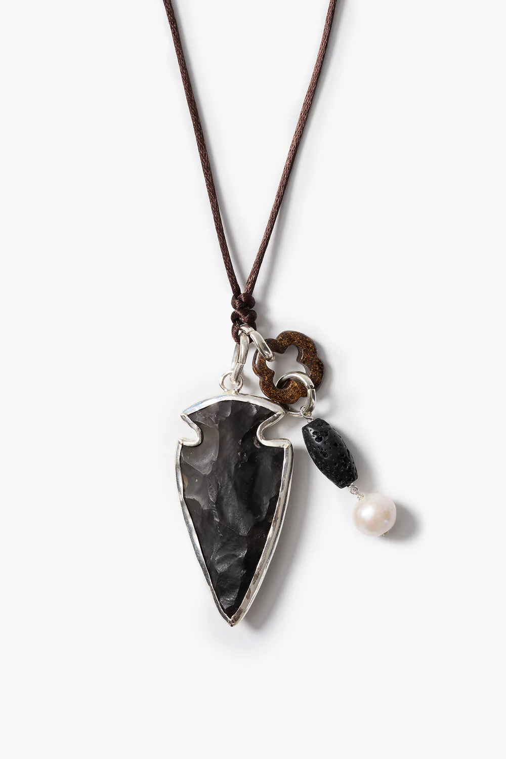 Arrowhead Charm Necklace Black - Image 2