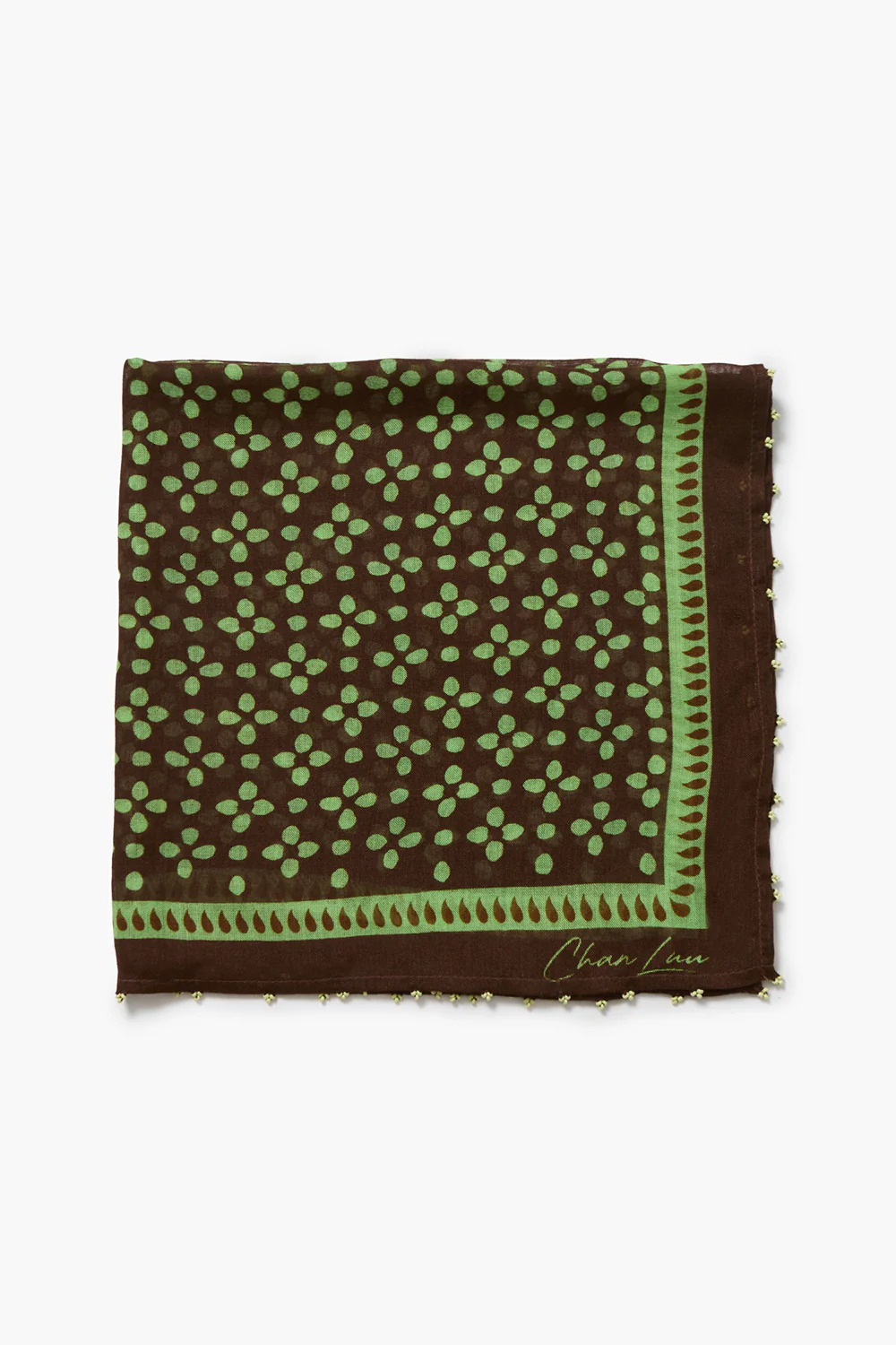 Beaded Floral Bandana Espresso - Image 2