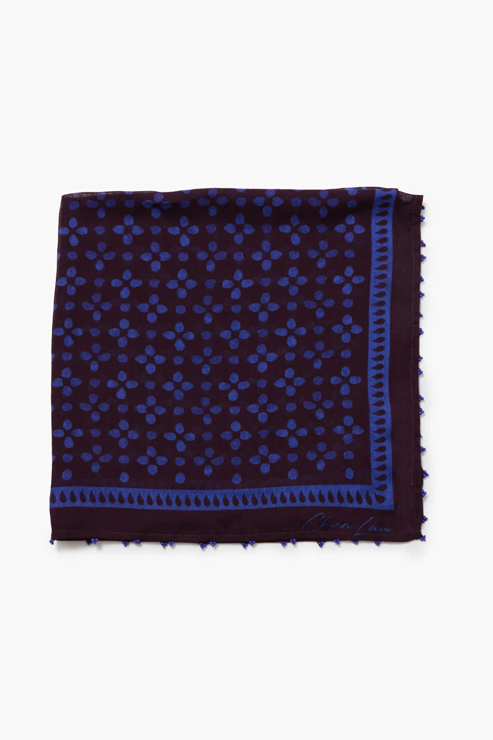 Beaded Floral Bandana Lapis - Image 2