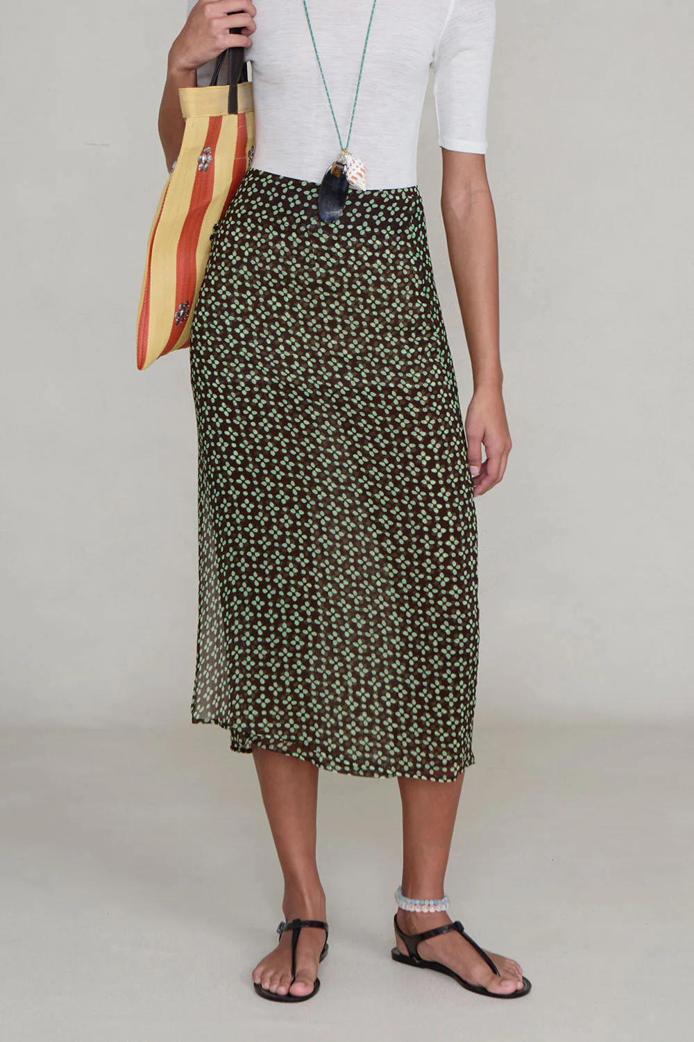 Chiffon Wrap Skirt Espresso - Image 2