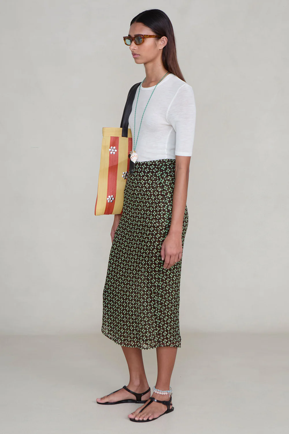 Chiffon Wrap Skirt Espresso - Image 3