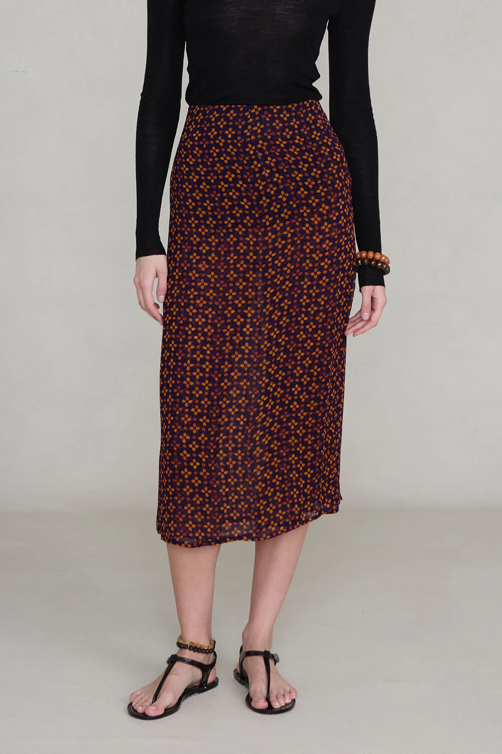 Chiffon Wrap Skirt Plum - Image 2