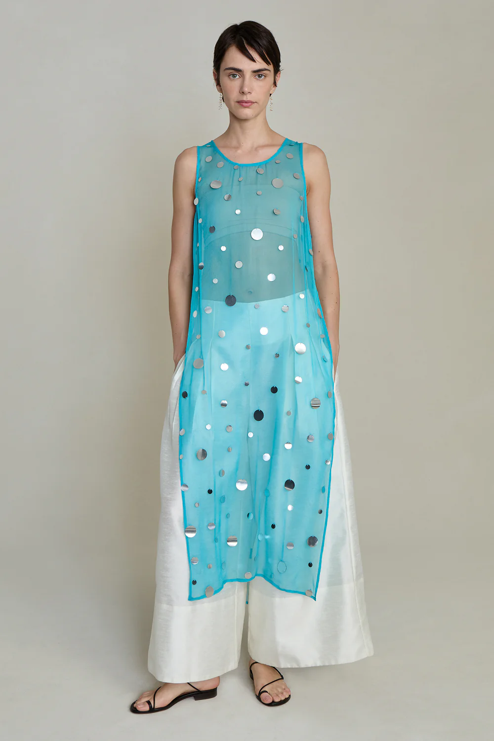 Chloe Sequin Tunic Turquoise