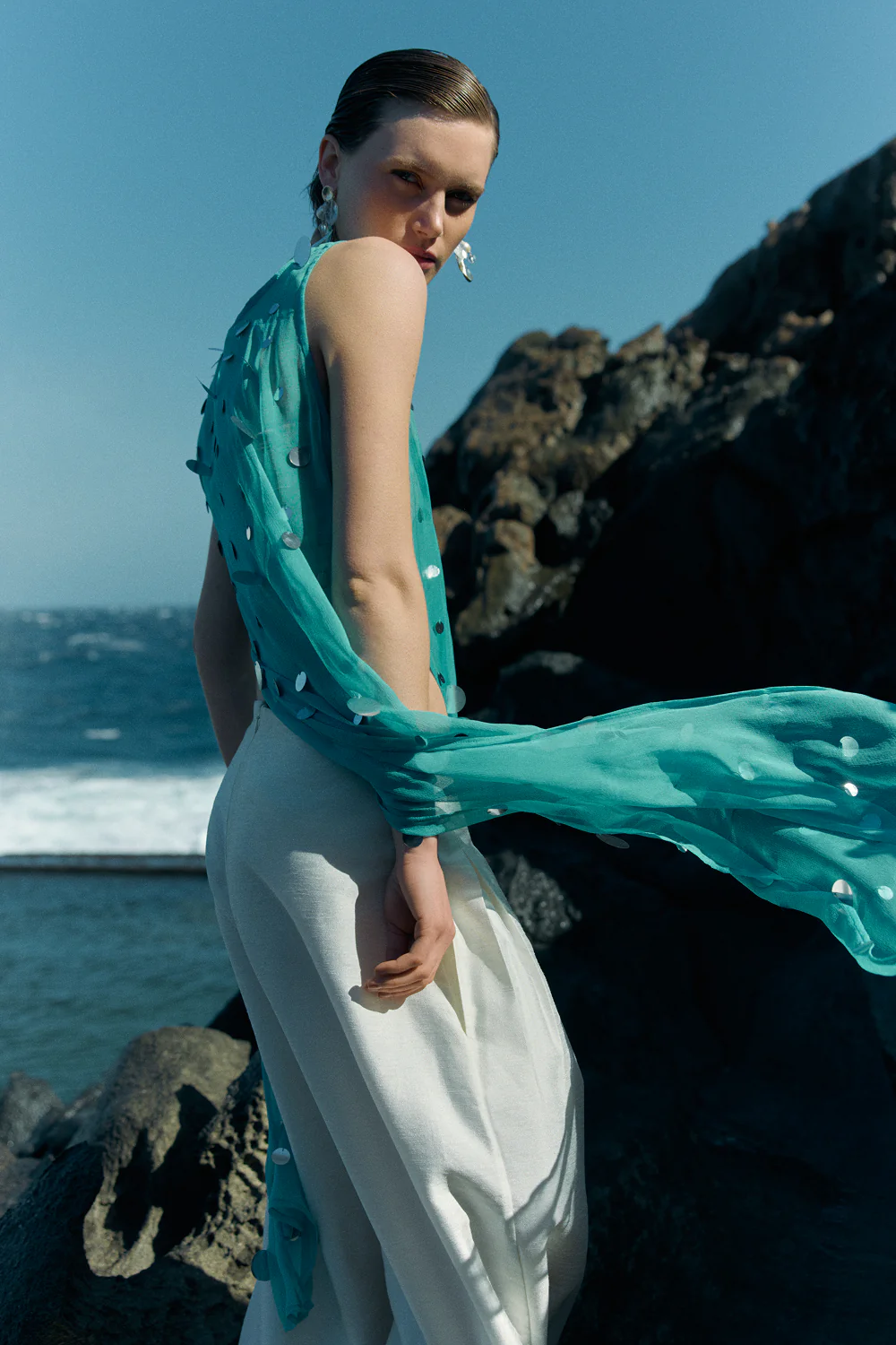Chloe Sequin Tunic Turquoise - Image 4