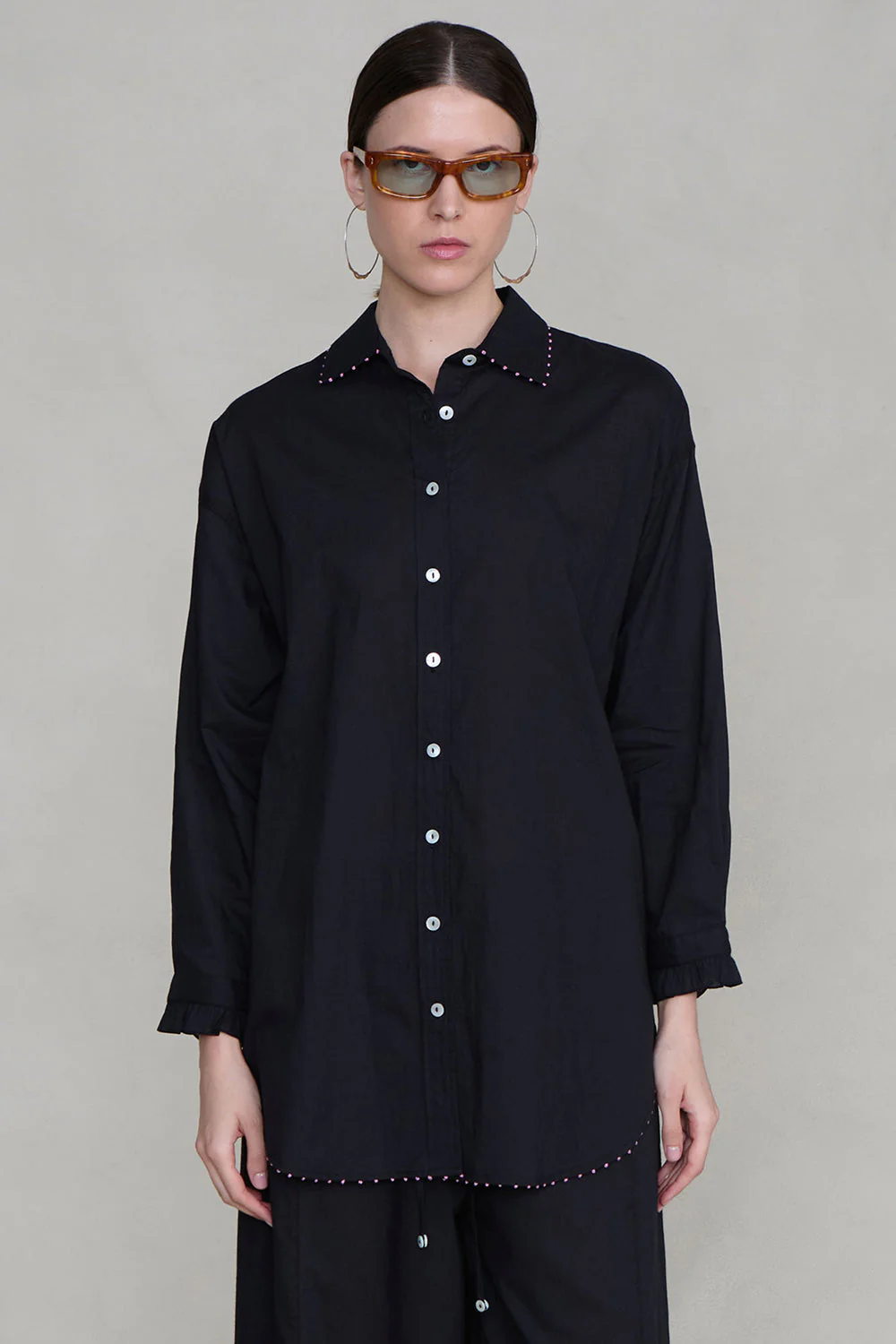 Cotton Ruffle Set Black - Image 2