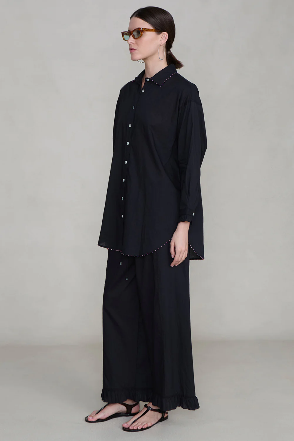 Cotton Ruffle Set Black - Image 3