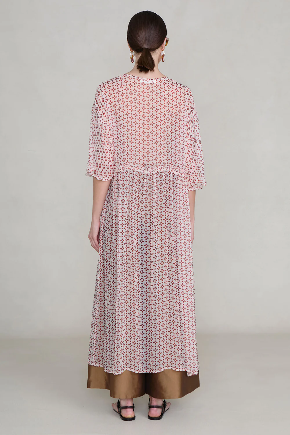 Cutout Sequin Chiffon Tunic Pink Sand - Image 4