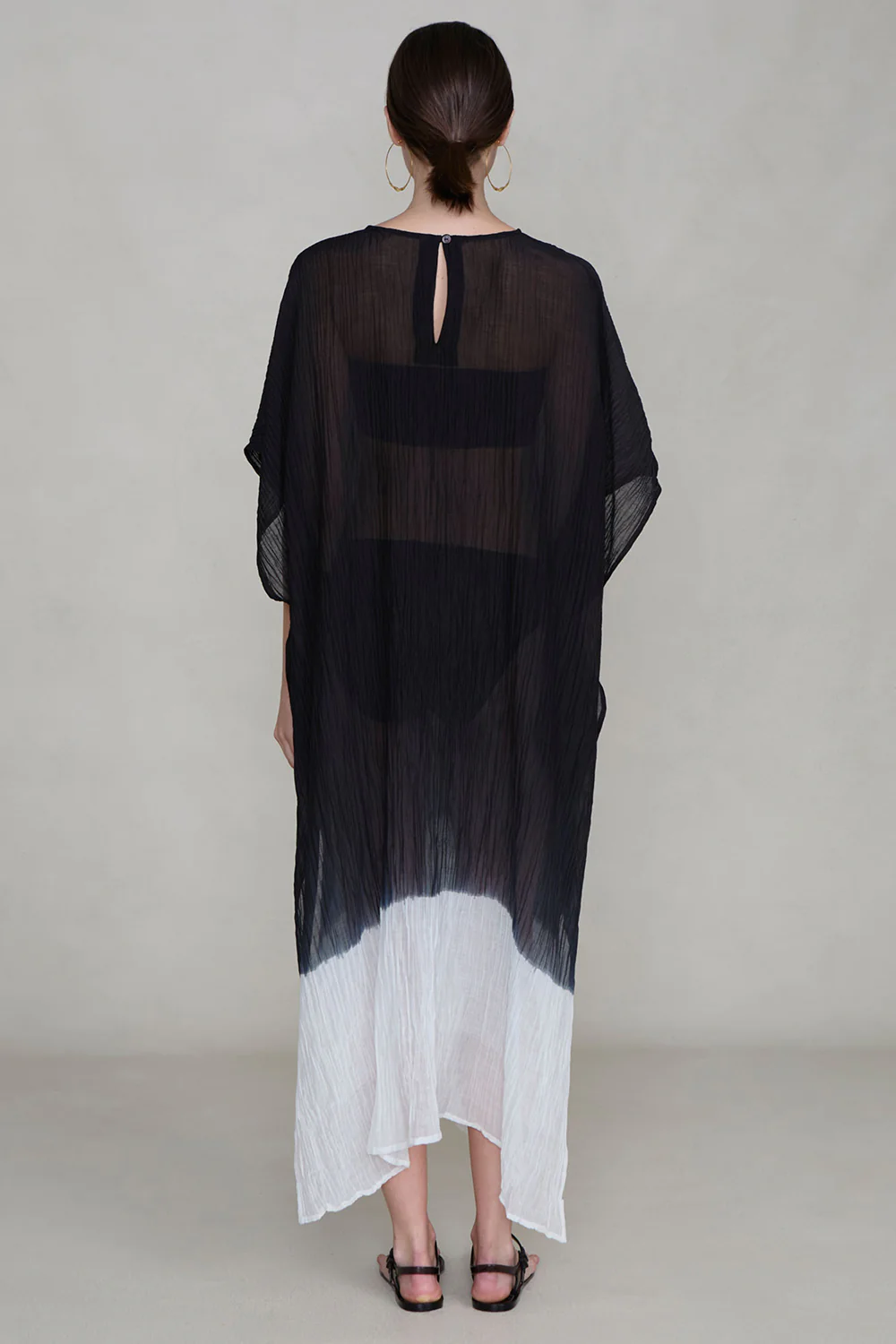 Ombre Crinkle Caftan Black - Image 3
