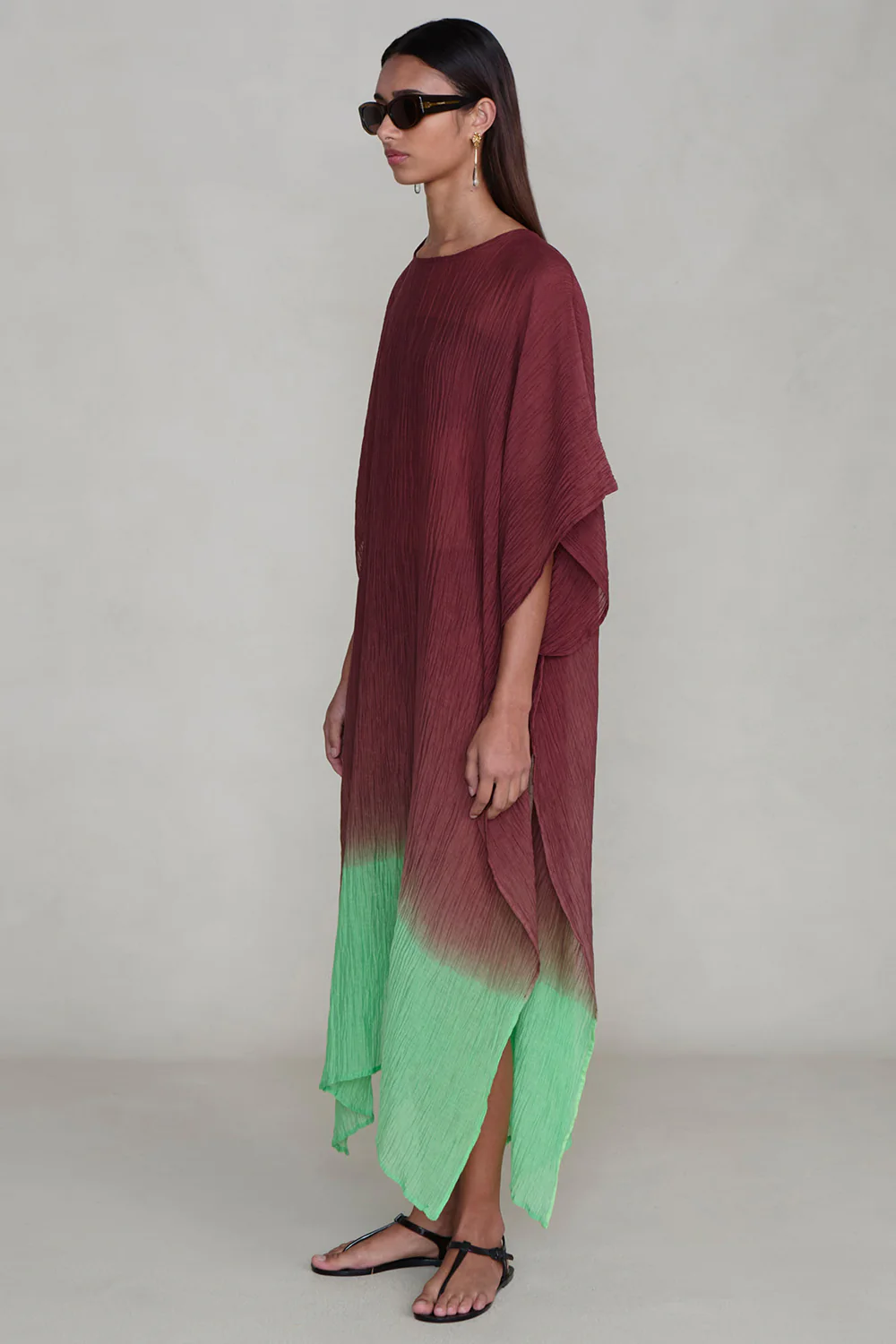Ombre Crinkle Caftan Mahogany - Image 2