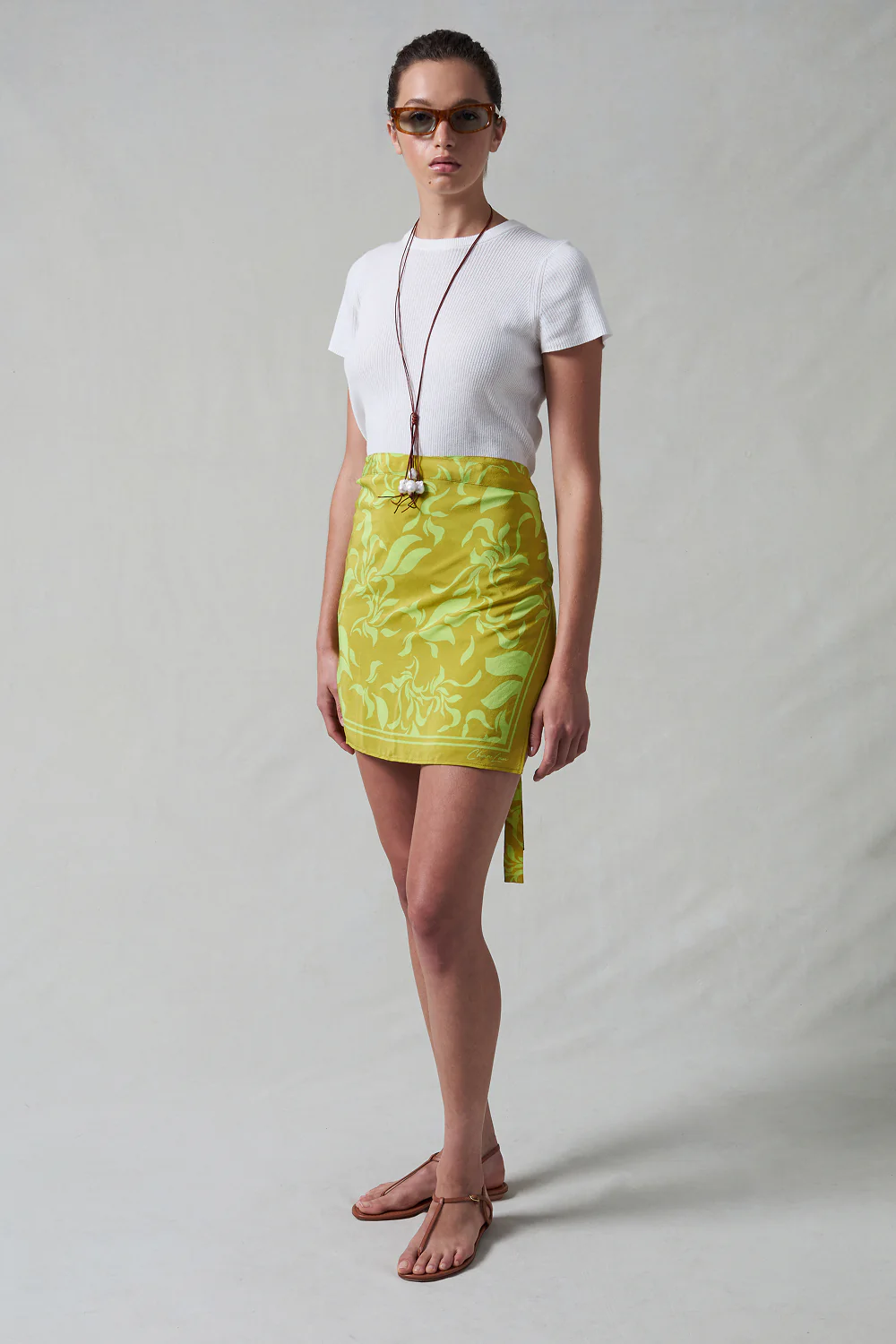 Silk Mini Wrap Skirt Soleil - Image 2