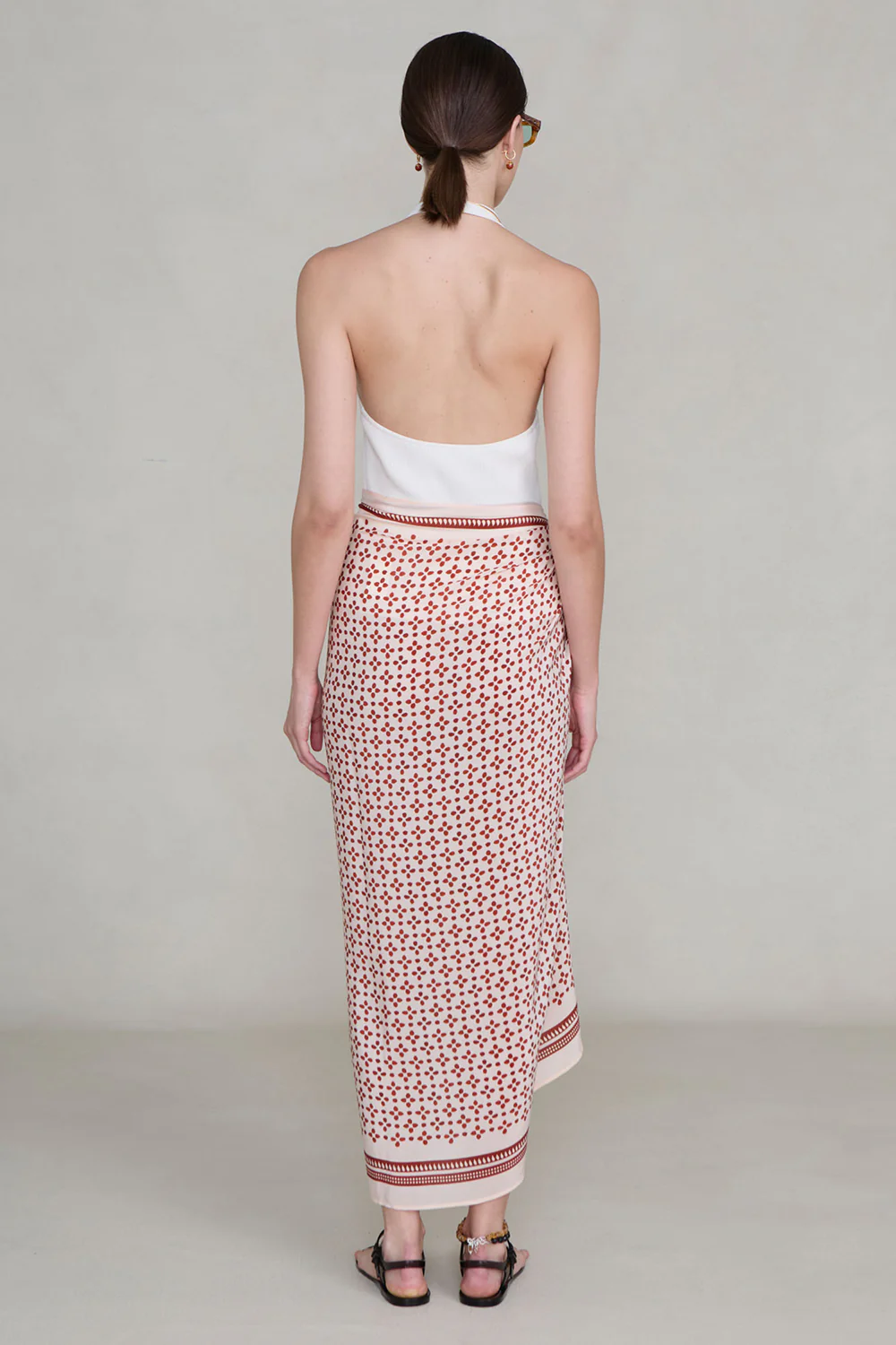 Silk Printed Sarong Pink Sand - Image 4