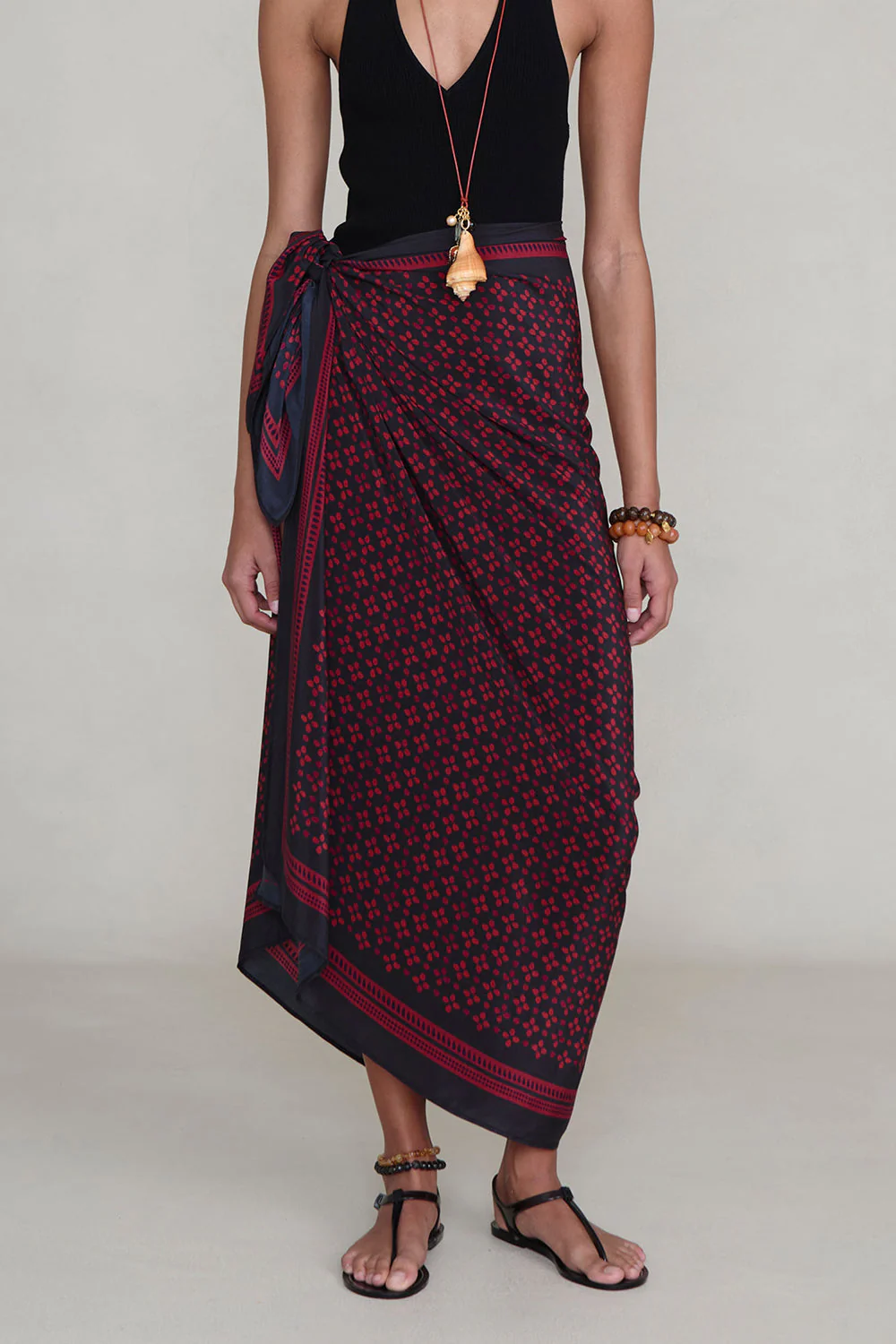 Silk Printed Sarong Sapphire - Image 2