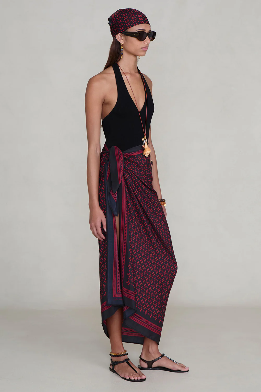 Silk Printed Sarong Sapphire - Image 3