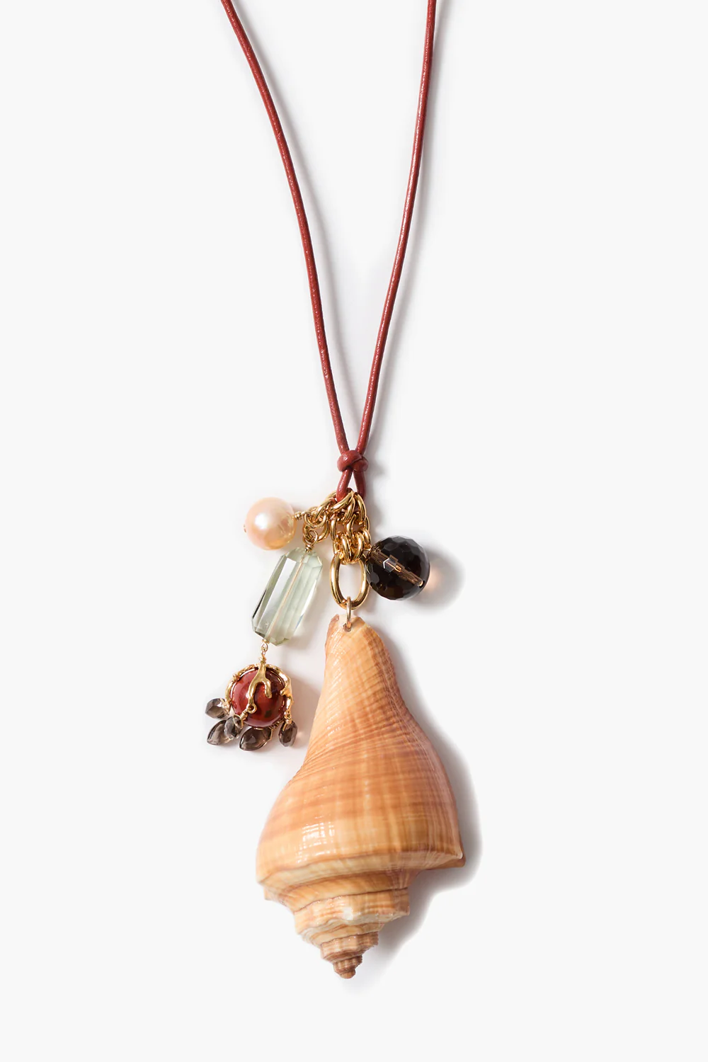 Spiral Shell Charm Necklace Multi - Image 2
