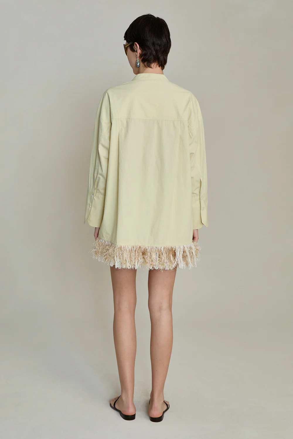 Tangled Yarn Fringe Tunic Translucent Green - Image 3