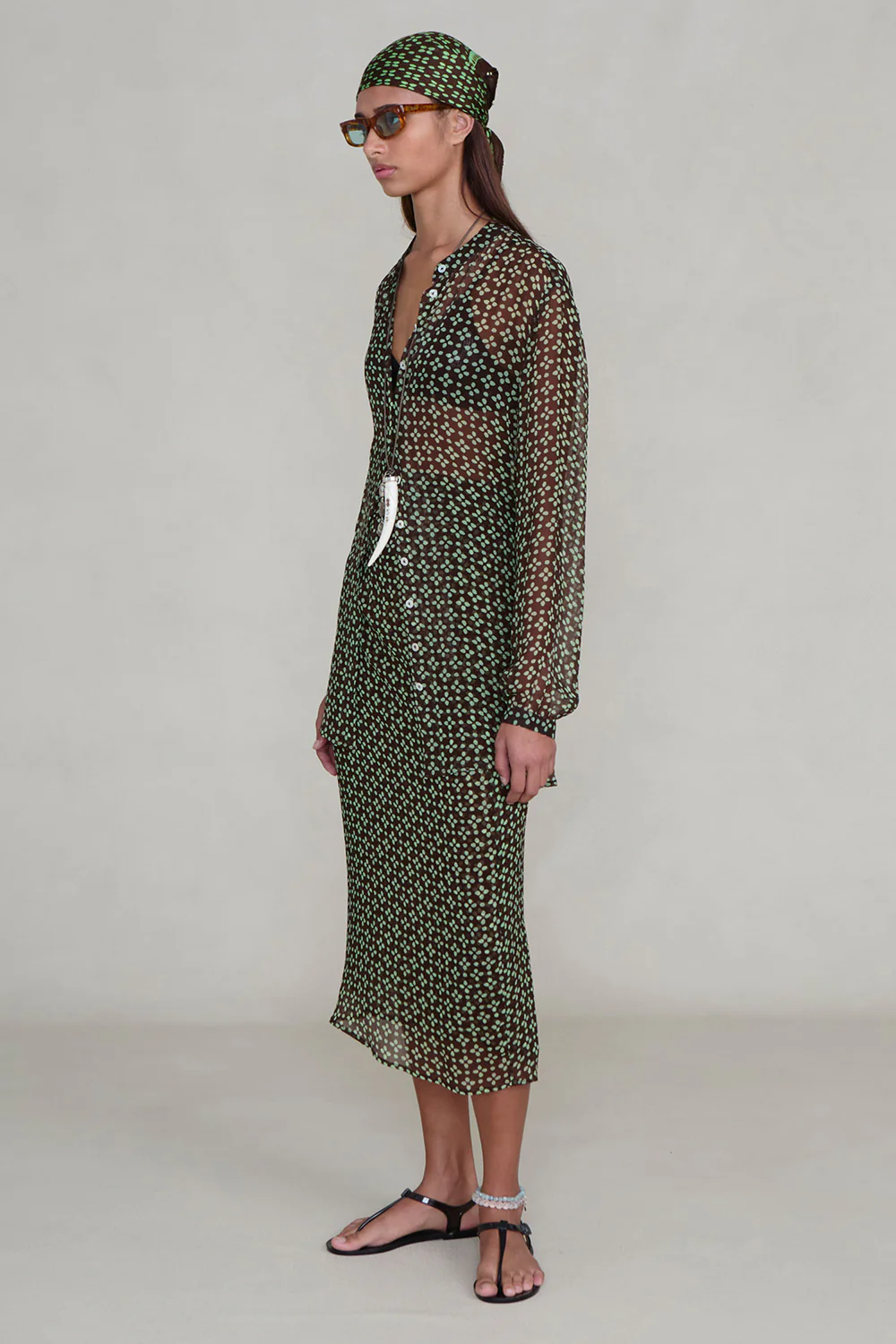 Tethered Button Up Shirt Espresso - Image 3