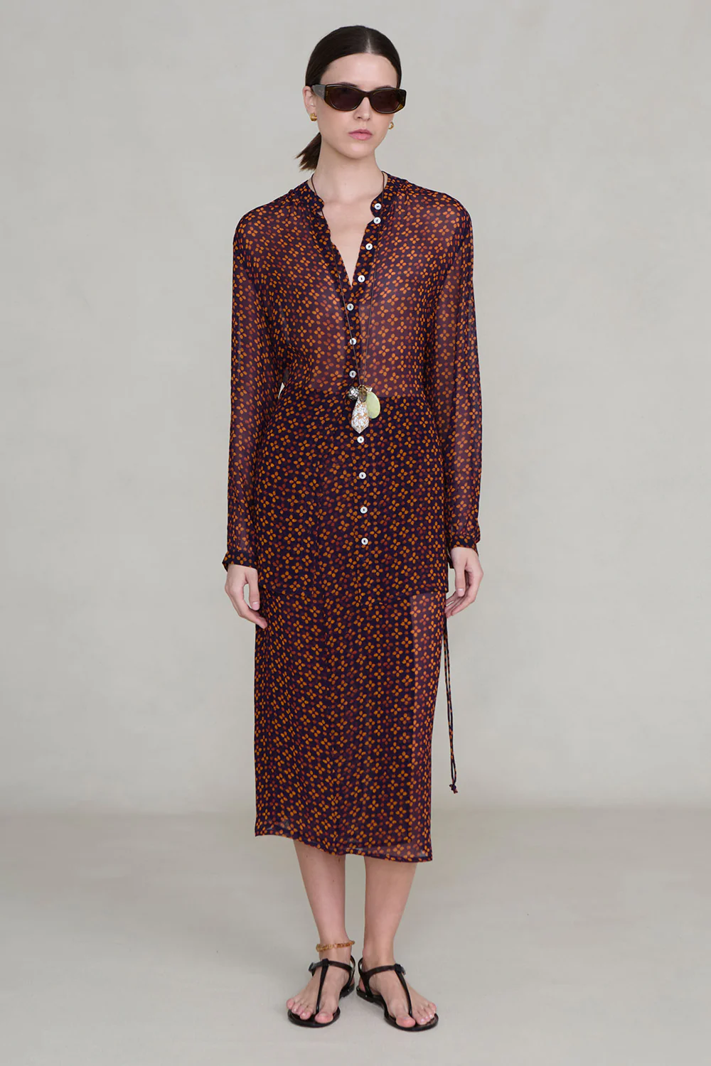 Tethered Button Up Shirt Plum - Image 2