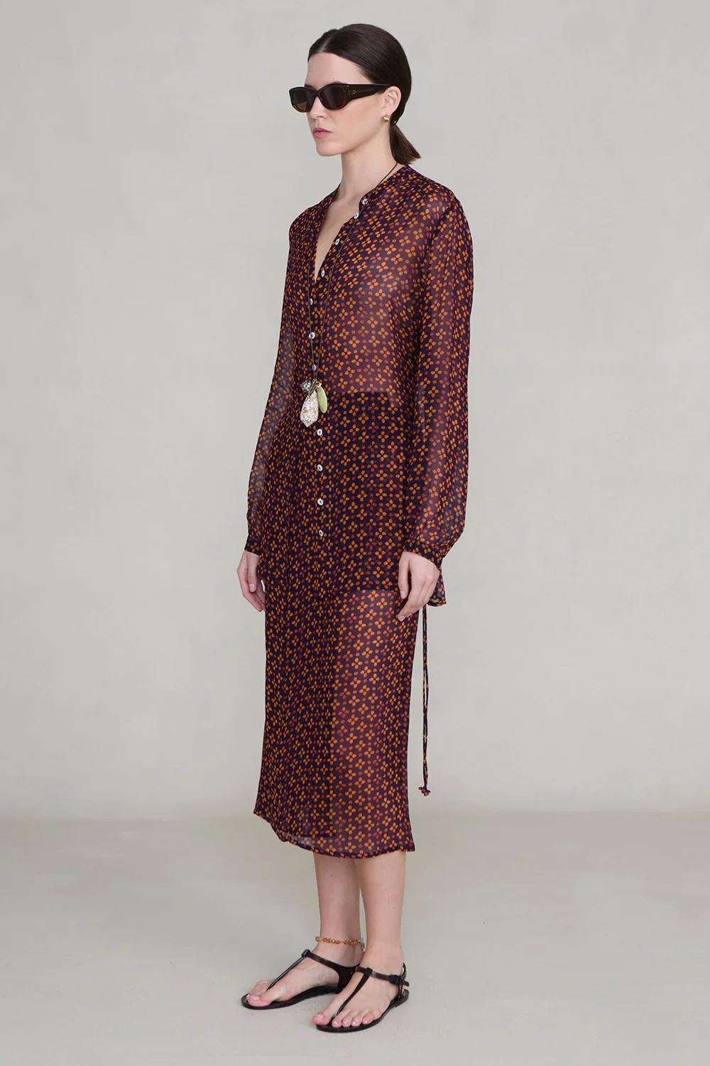 Tethered Button Up Shirt Plum - Image 3