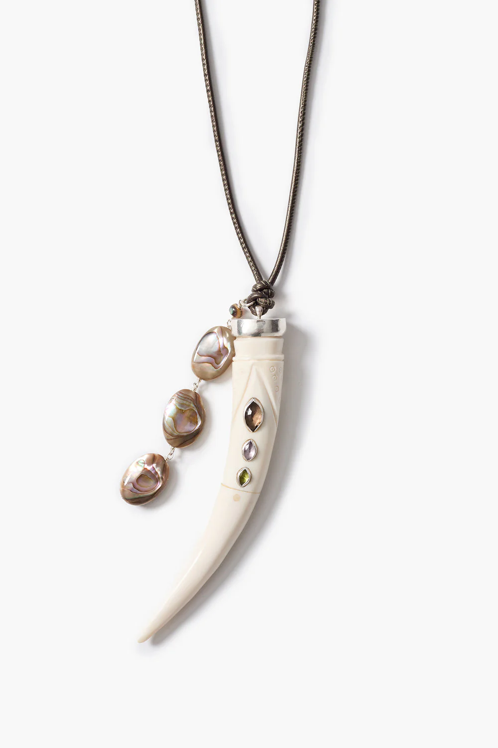Tusk Charm Necklace Abalone - Image 2