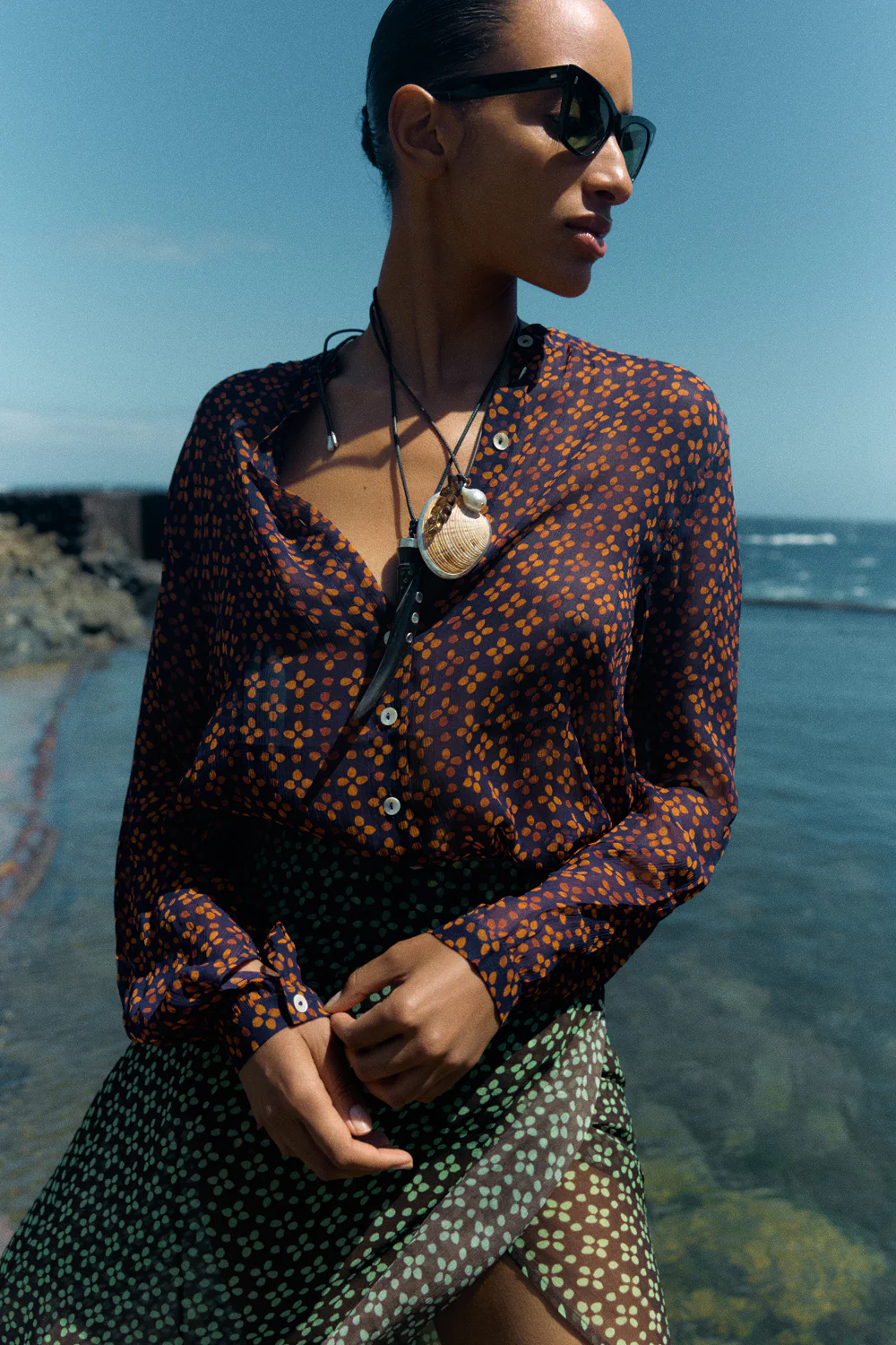 Tethered Button Up Shirt Plum - Image 5