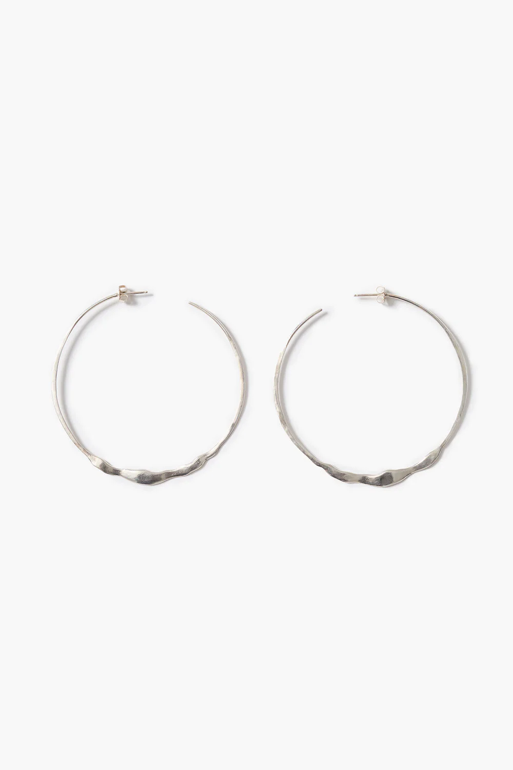 XL Crescent Hoop Earrings Silver