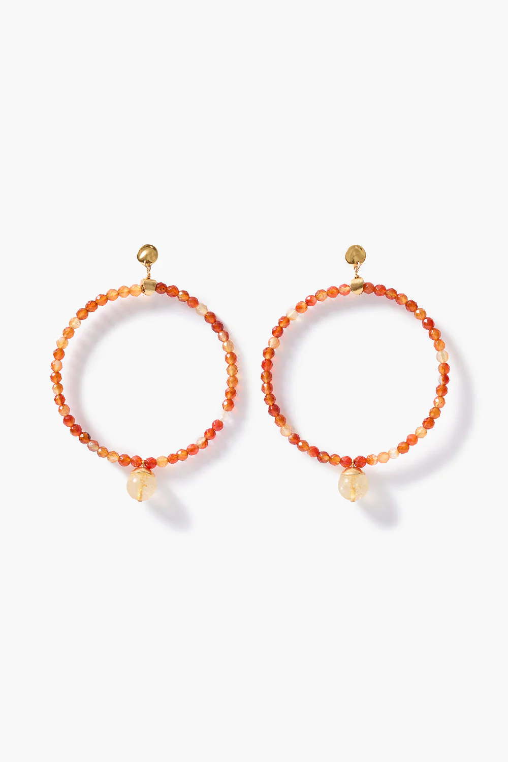 XL Tide Hoop Earrings Carnelian